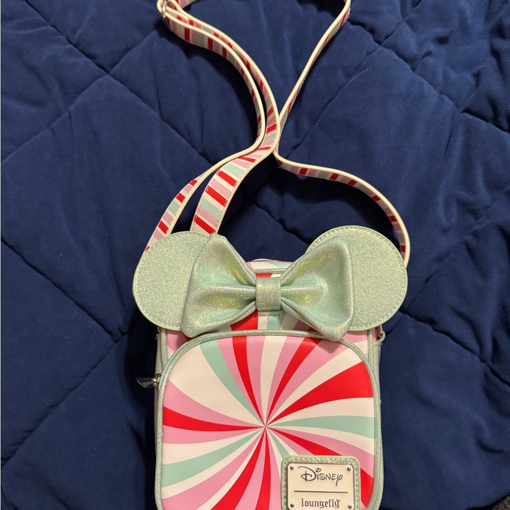 Disney Loungefly Peppermint Swirl Bag with Mouse Ears